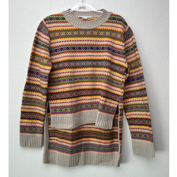 Stella McCartney Multicolor Zigzag Wool Women’s US 10 (EU 44) High Low Sweater - Picture 3 of 16